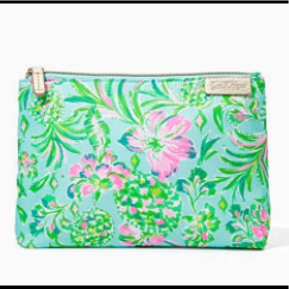 NWT/NIP Lilly pulitzer pouch Surf blue Oh Diamond girl folia - Picture 1 of 6